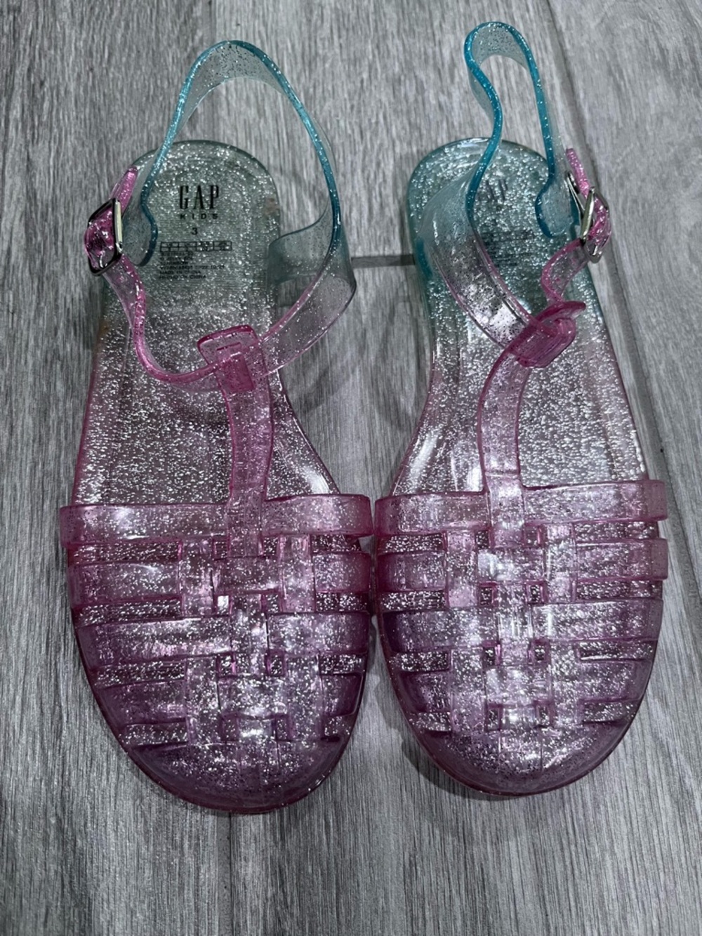 GAP Multi Colored Glitter Jelly Slingback Sandals for Girls